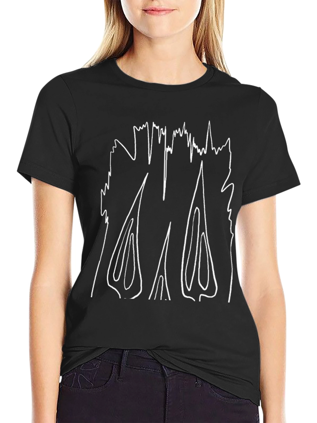 Abstract Graphic Tee - Modern Design Black T-Shirt