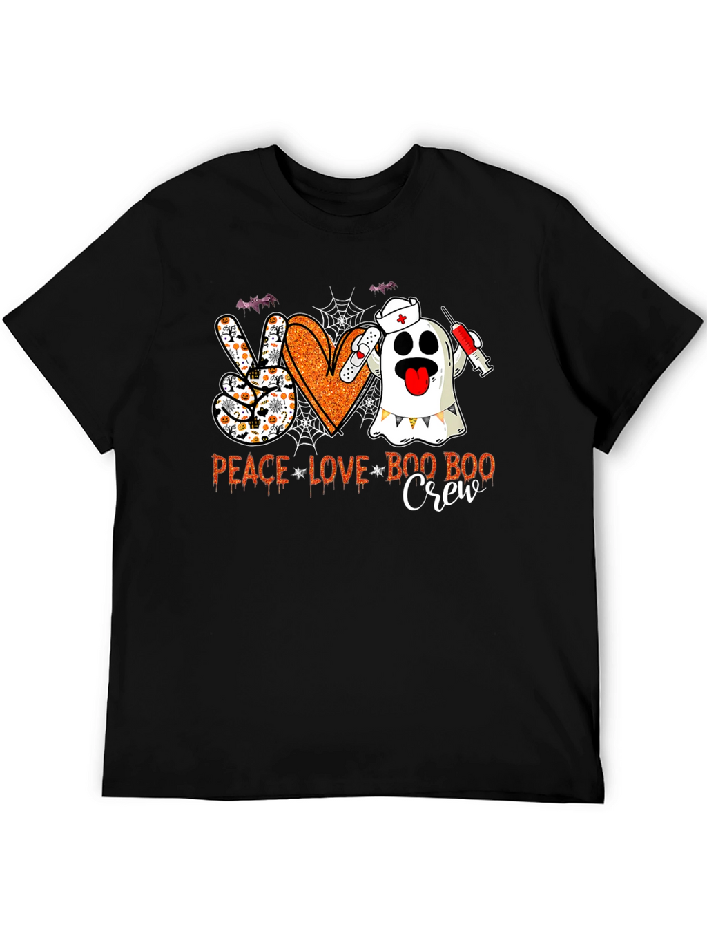 Peace Love Boo Boo Crew Halloween Nurse T-Shirt