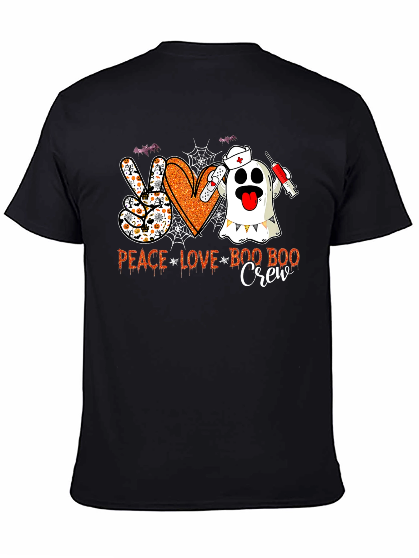 Peace Love Boo Boo Crew Halloween Nurse T-Shirt