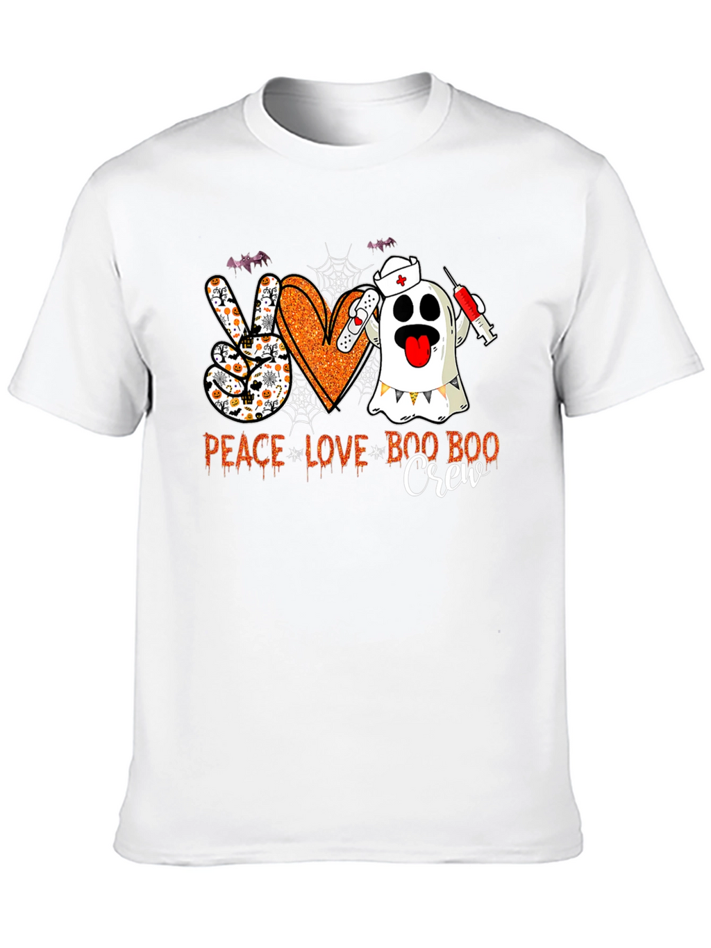Peace Love Boo Boo Crew Halloween Nurse T-Shirt