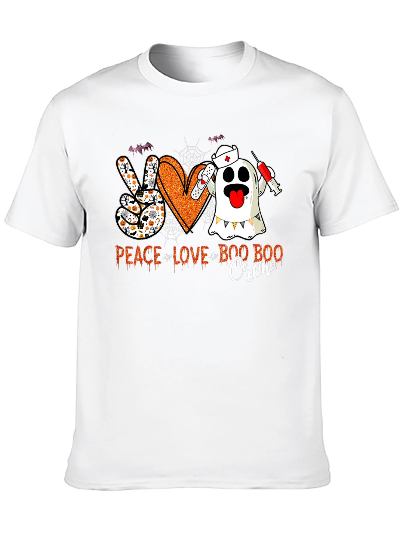 Peace Love Boo Boo Crew Halloween Nurse T-Shirt