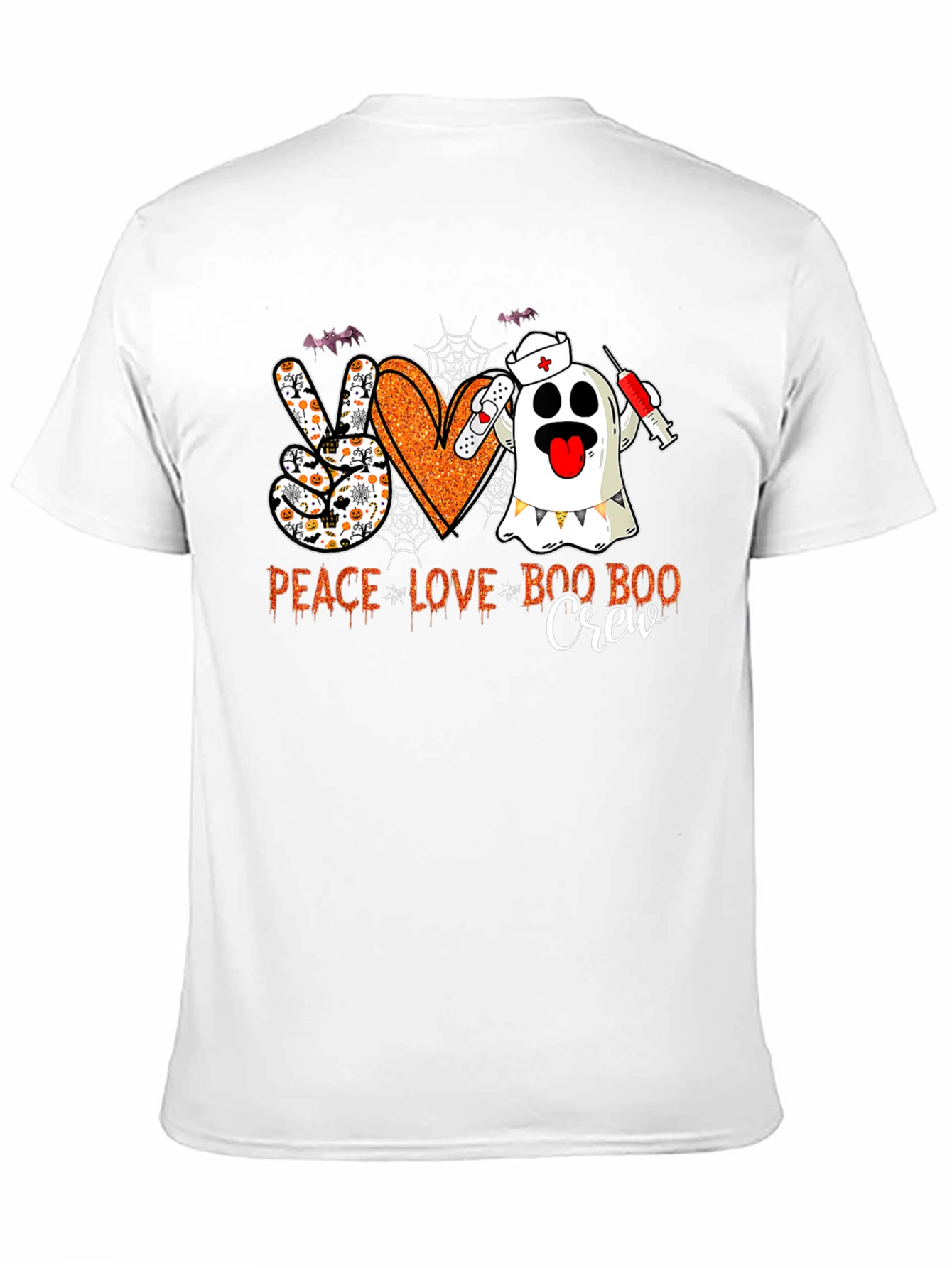 Peace Love Boo Boo Crew Halloween Nurse T-Shirt