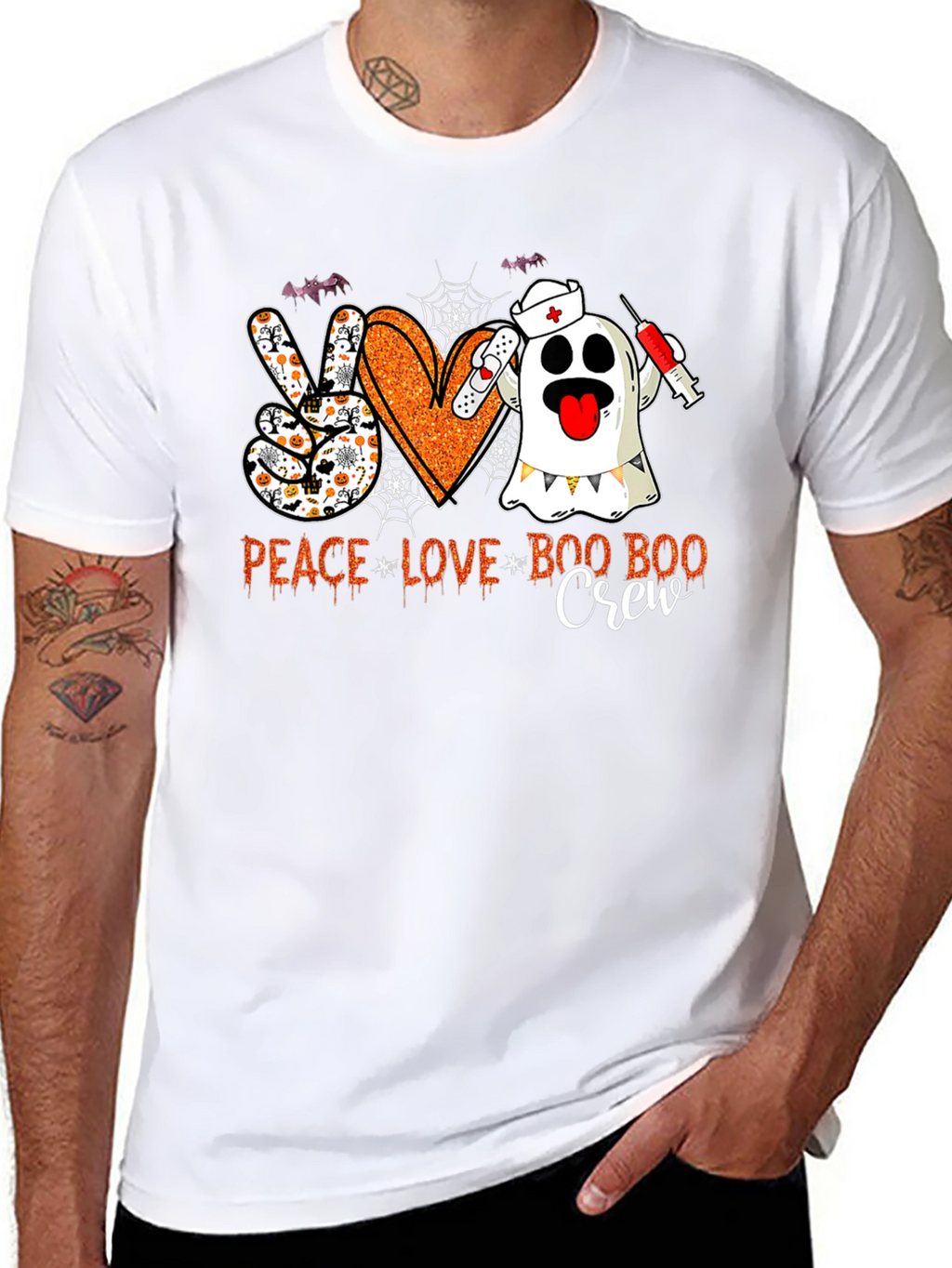 Peace Love Boo Boo Crew Halloween Nurse T-Shirt