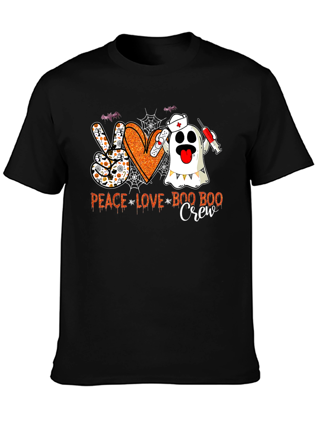 Peace Love Boo Boo Crew Halloween Nurse T-Shirt