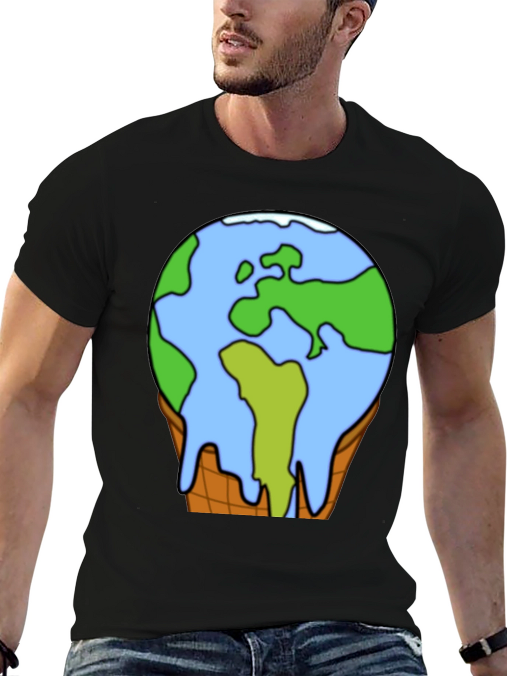 Global Warming Earth Ice Cream Cone T-Shirt
