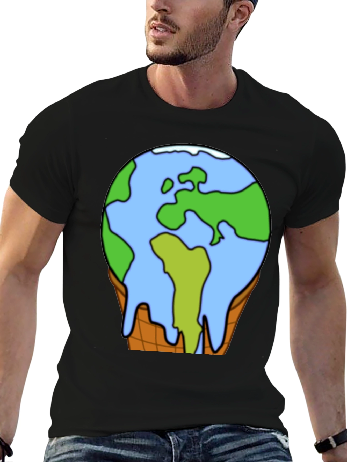 Global Warming Earth Ice Cream Cone T-Shirt