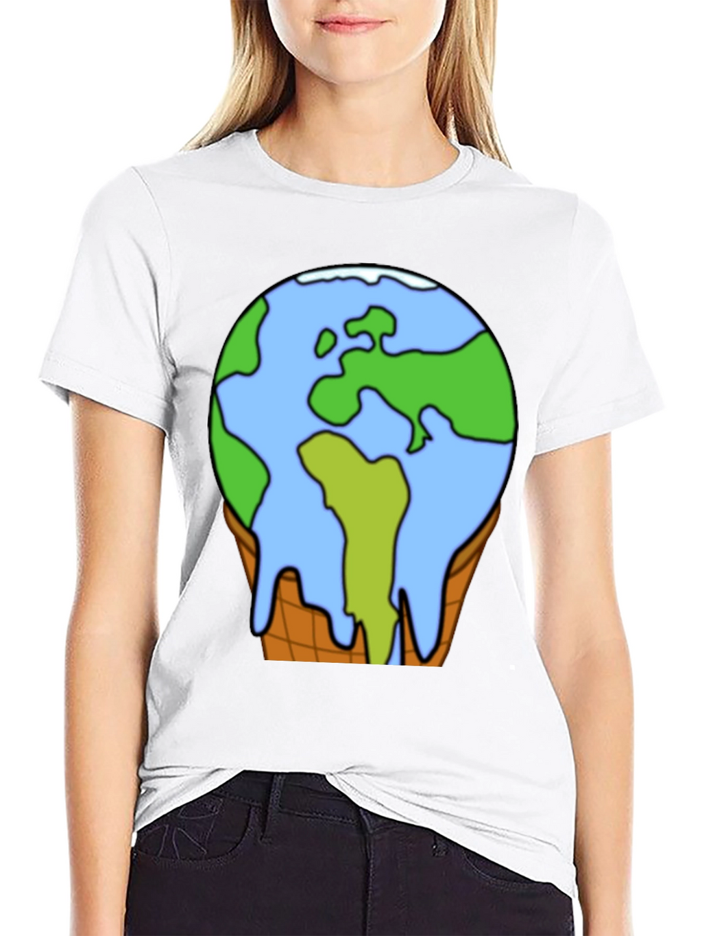 Global Warming Earth Ice Cream Cone T-Shirt