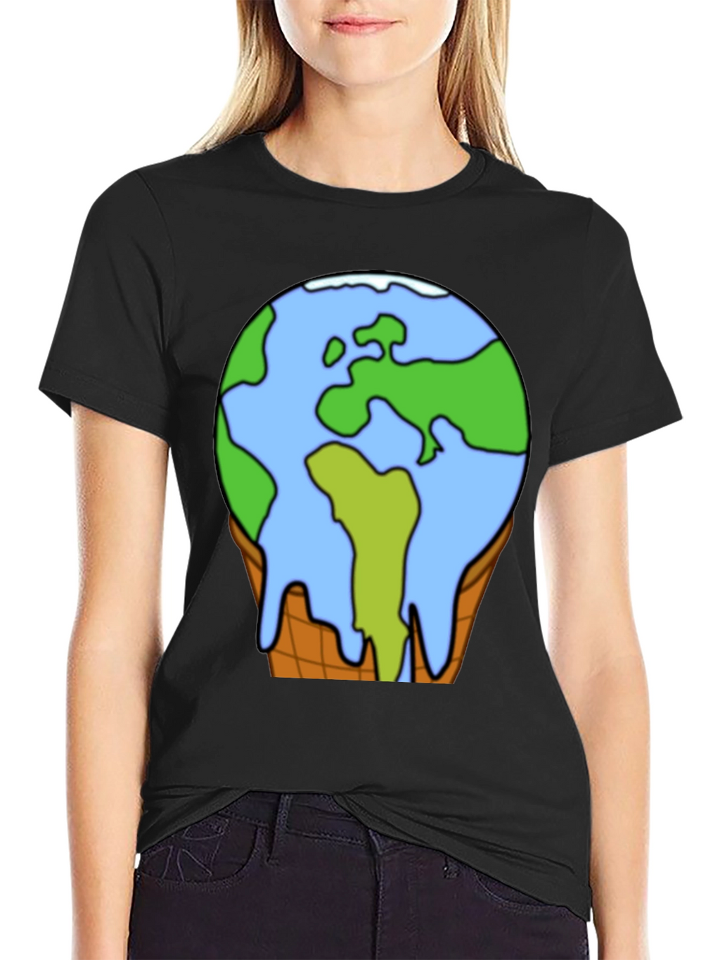 Global Warming Earth Ice Cream Cone T-Shirt