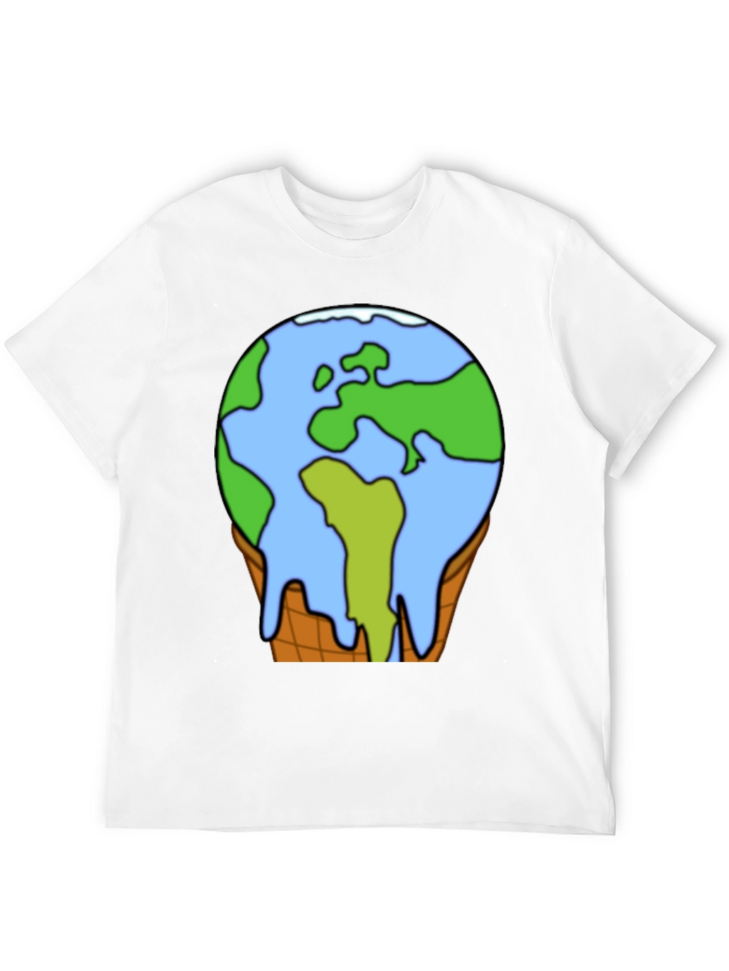 Global Warming Earth Ice Cream Cone T-Shirt