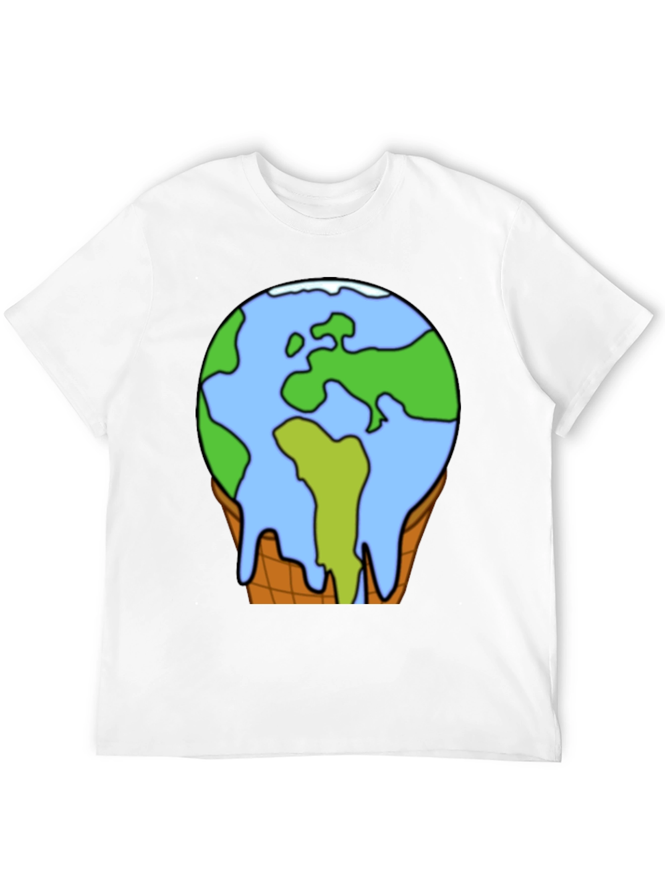 Global Warming Earth Ice Cream Cone T-Shirt