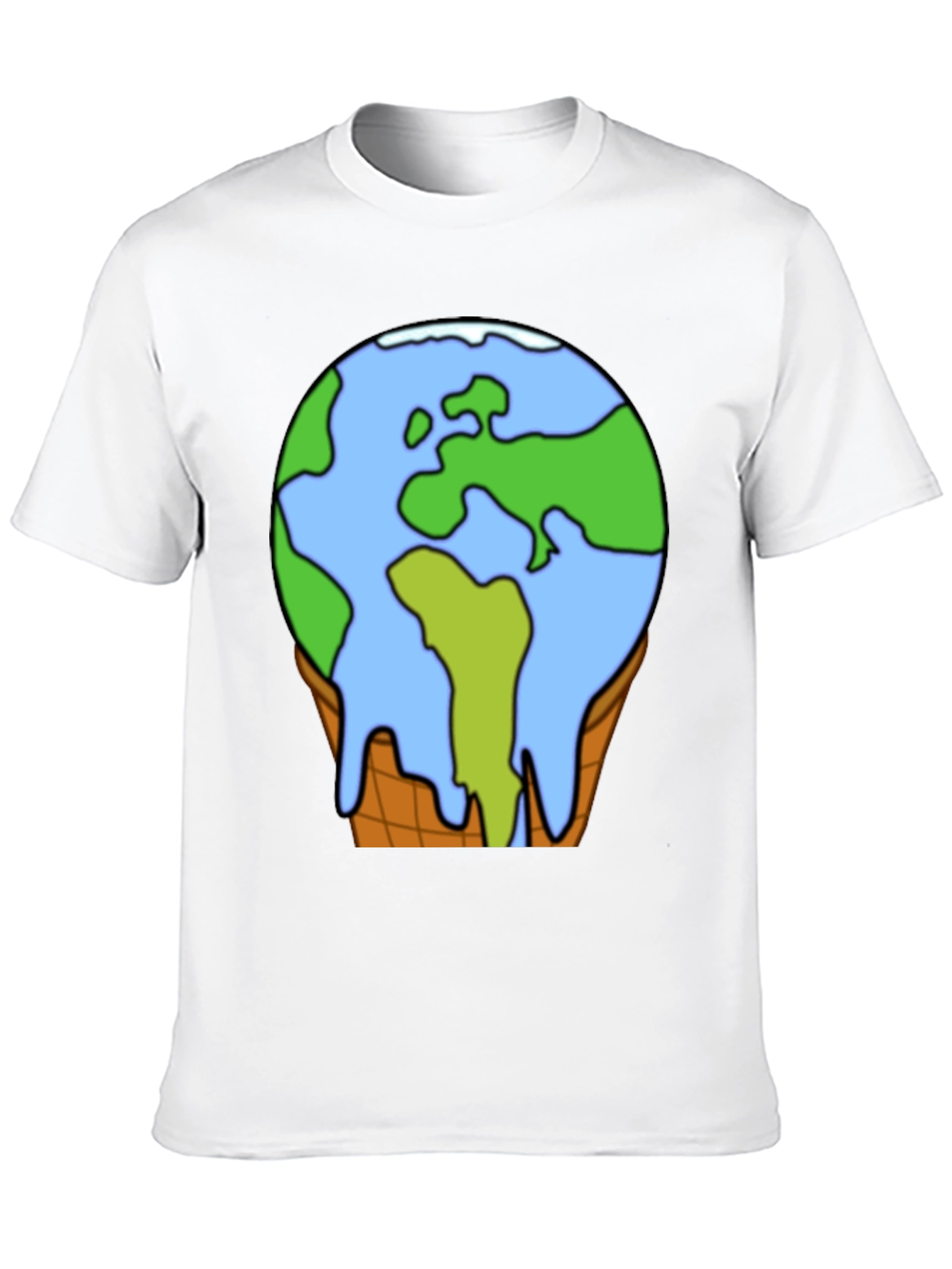 Global Warming Earth Ice Cream Cone T-Shirt