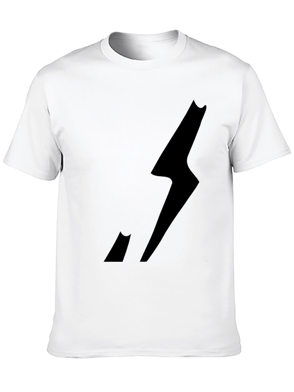 Mens Black Graphic Tee - Lightning Bolt Design