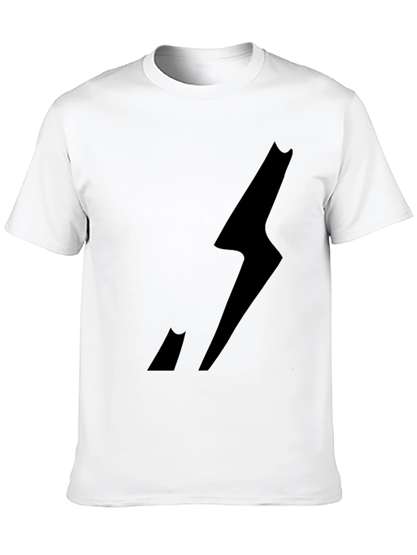 Mens Black Graphic Tee - Lightning Bolt Design