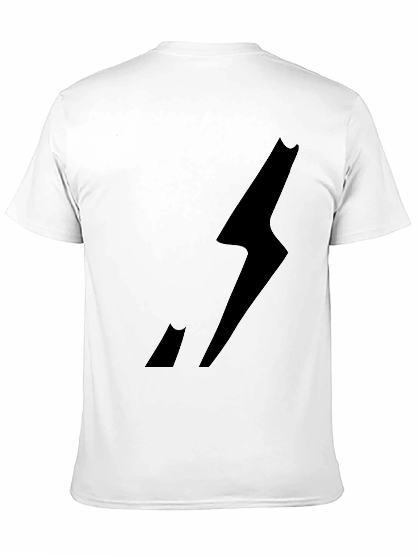 Mens Black Graphic Tee - Lightning Bolt Design