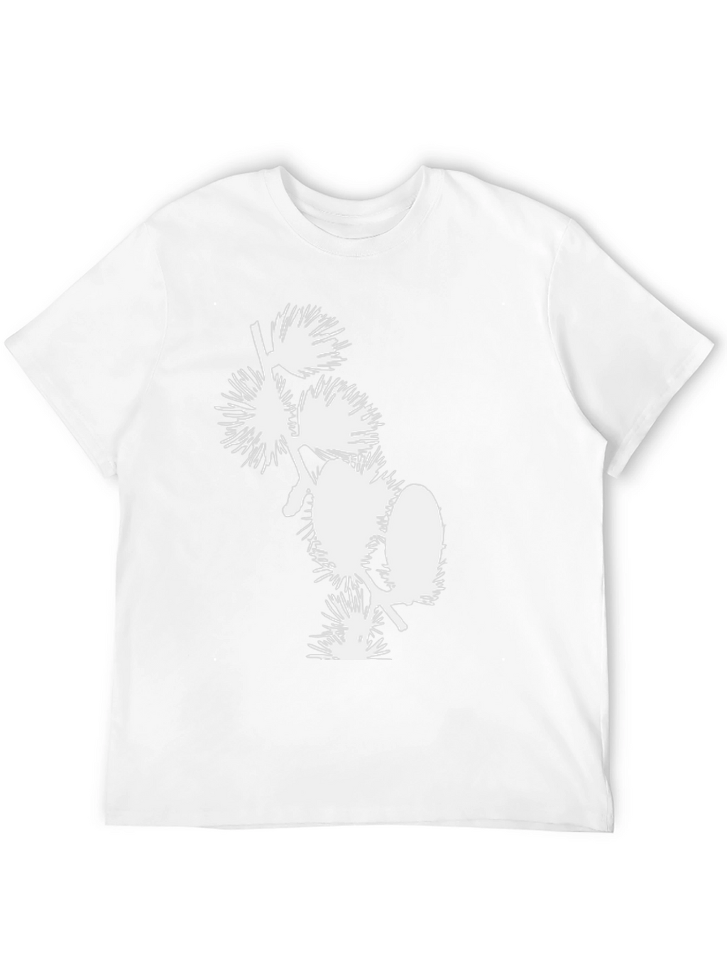 Black T-Shirt with White Floral Design