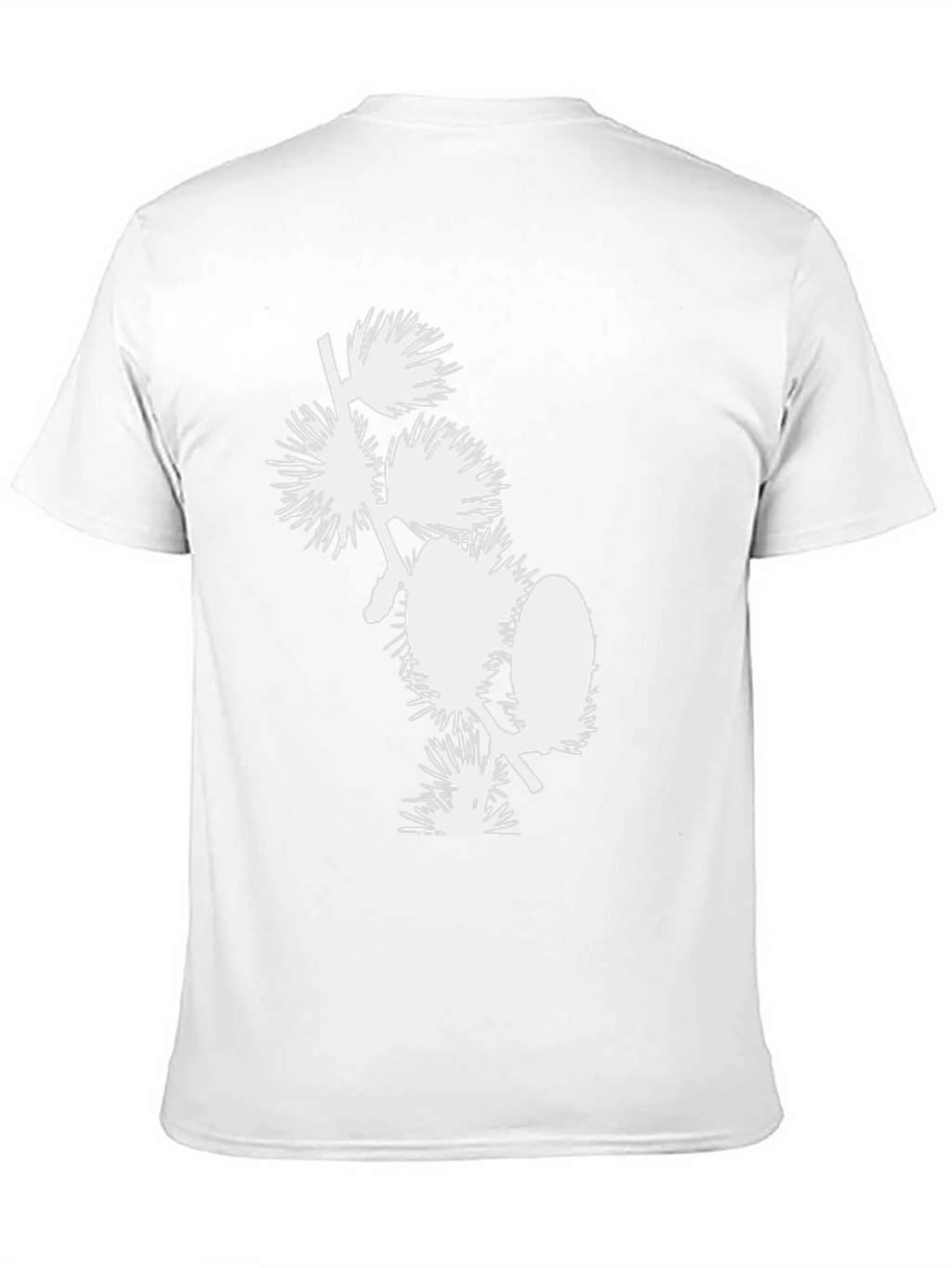 Black T-Shirt with White Floral Design