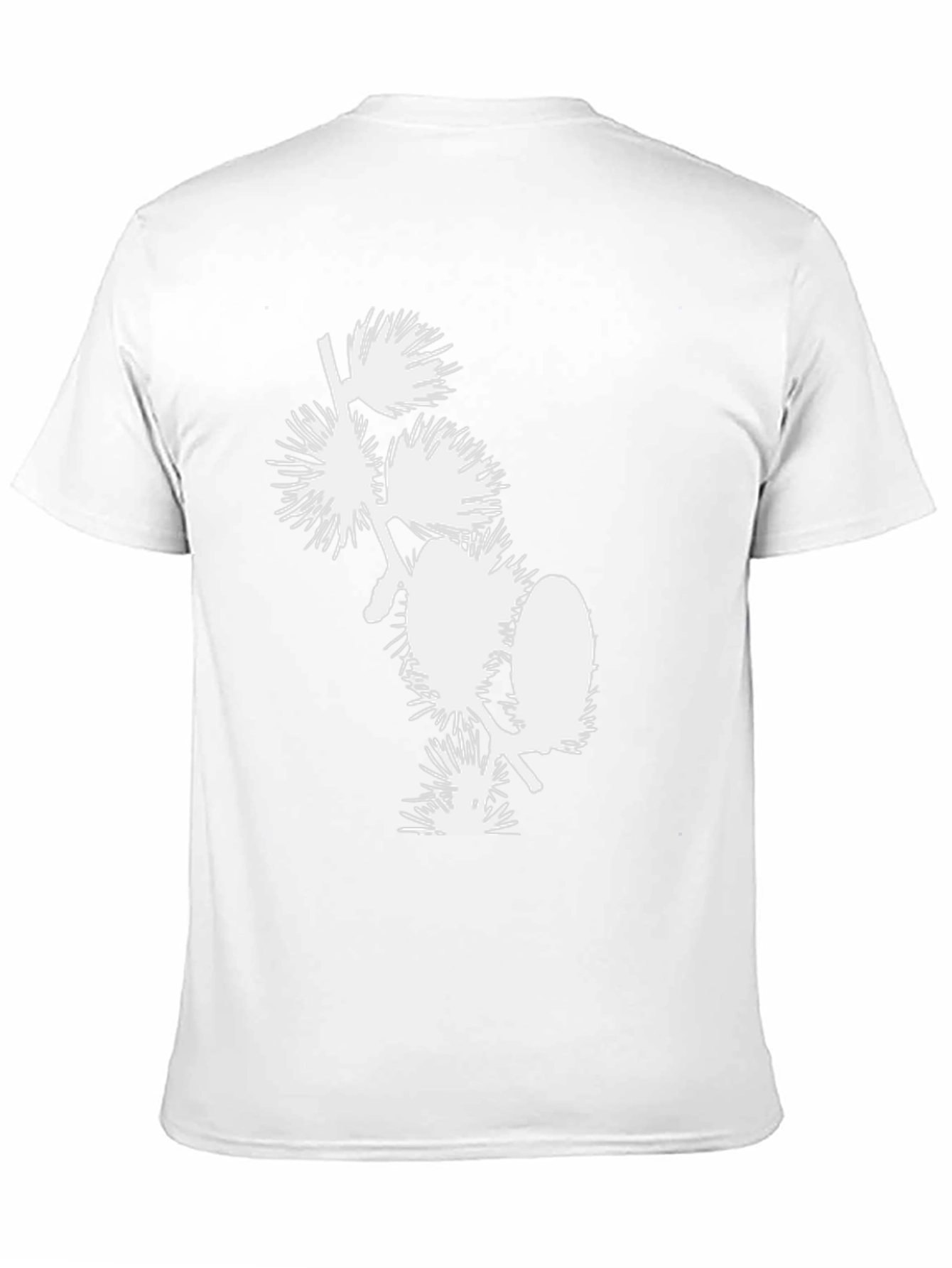 Black T-Shirt with White Floral Design