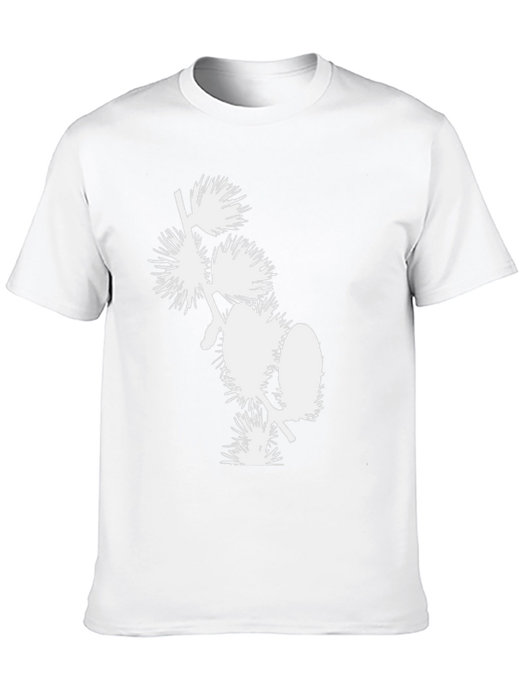 Black T-Shirt with White Floral Design
