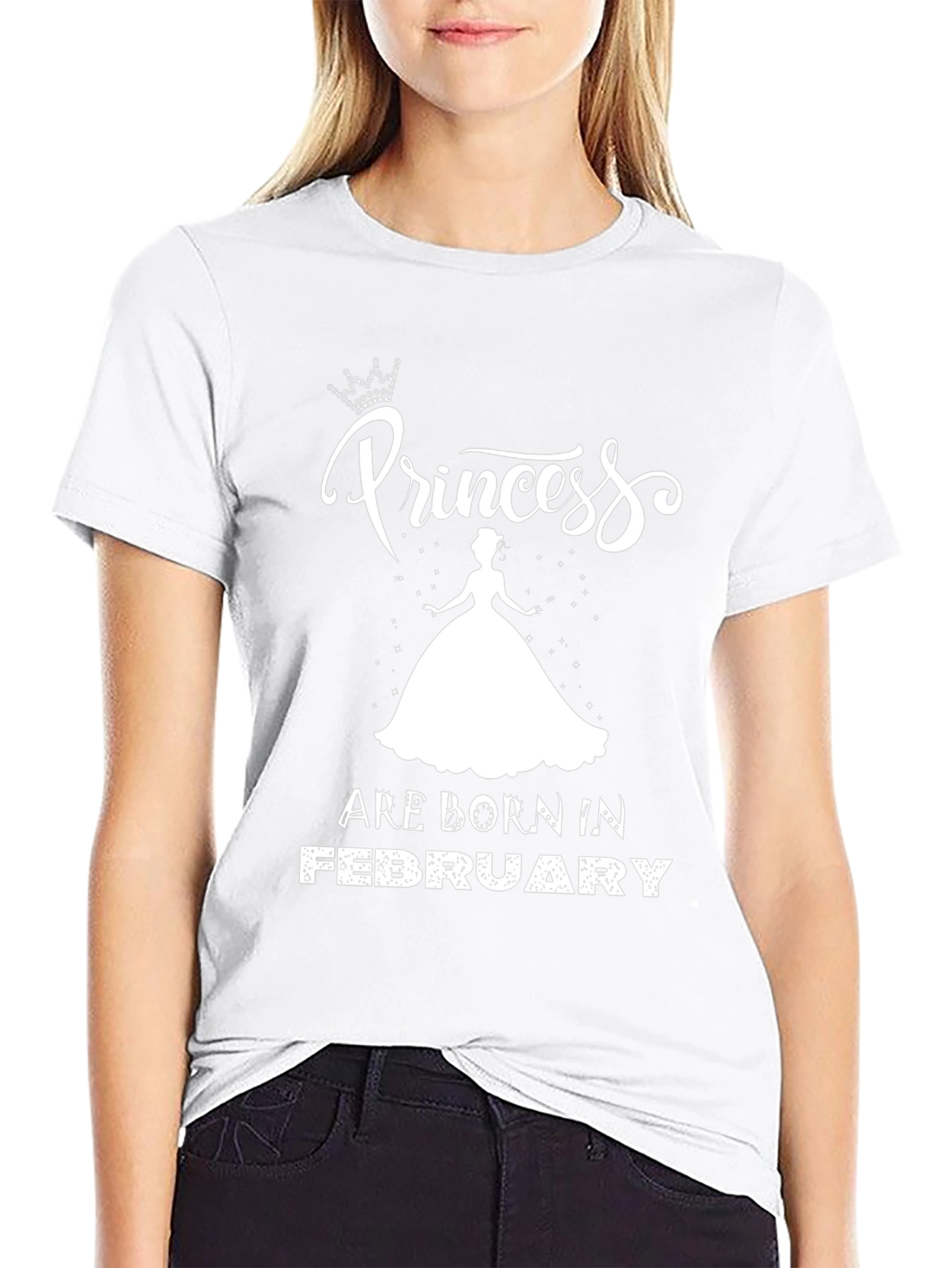 Princess Born in February Black T-Shirt
