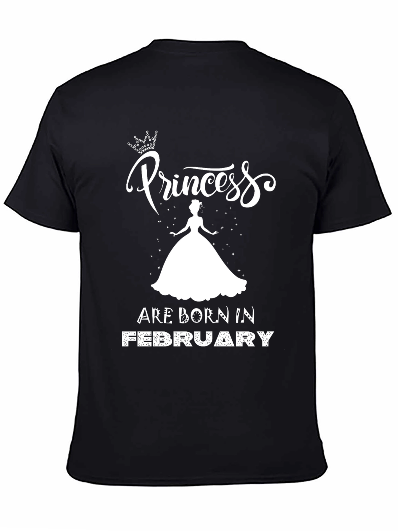 Princess Born in February Black T-Shirt