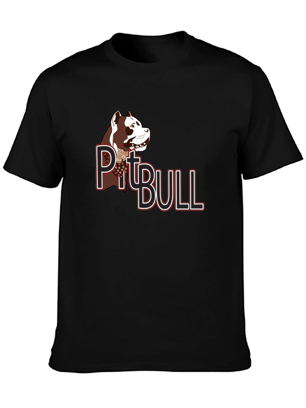 Pitbull Dog Graphic T-Shirt - Black Cotton Tee