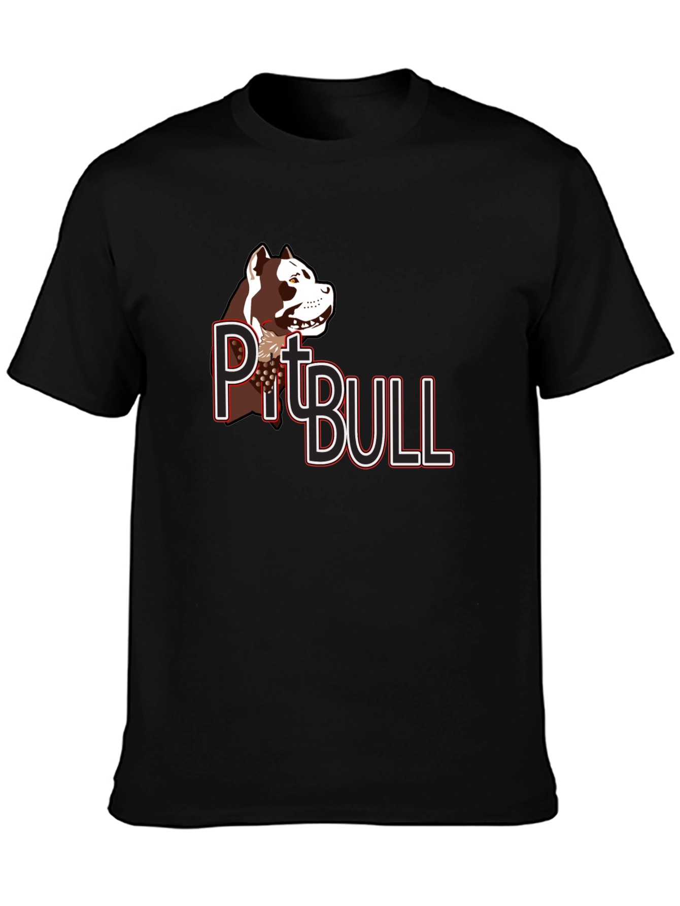Pitbull Dog Graphic T-Shirt - Black Cotton Tee