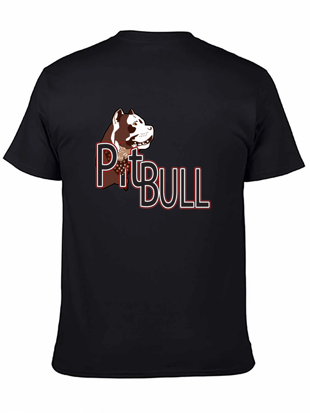 Pitbull Dog Graphic T-Shirt - Black Cotton Tee