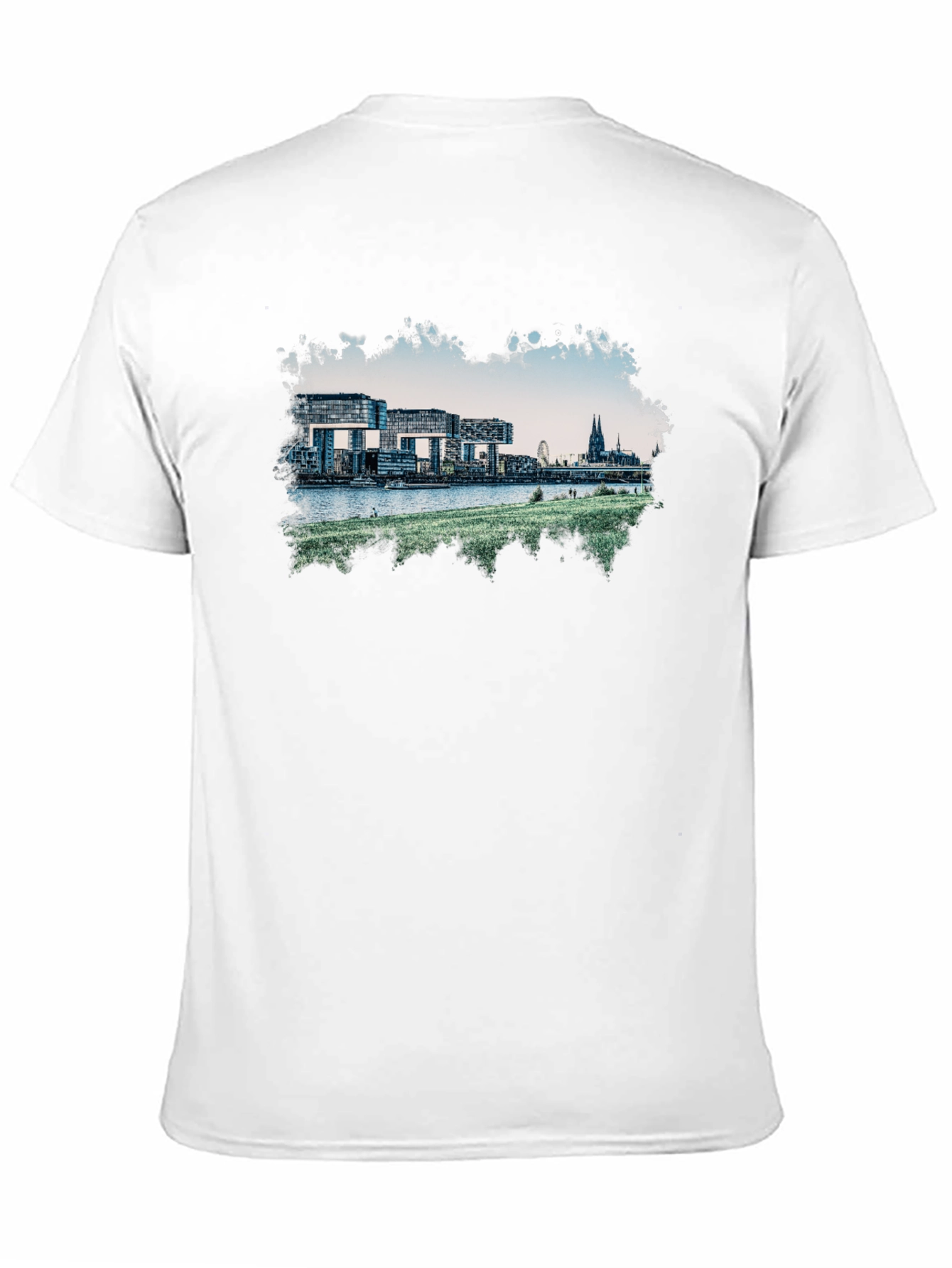 Cologne Germany Skyline Graphic Tee - Black Cotton Blend