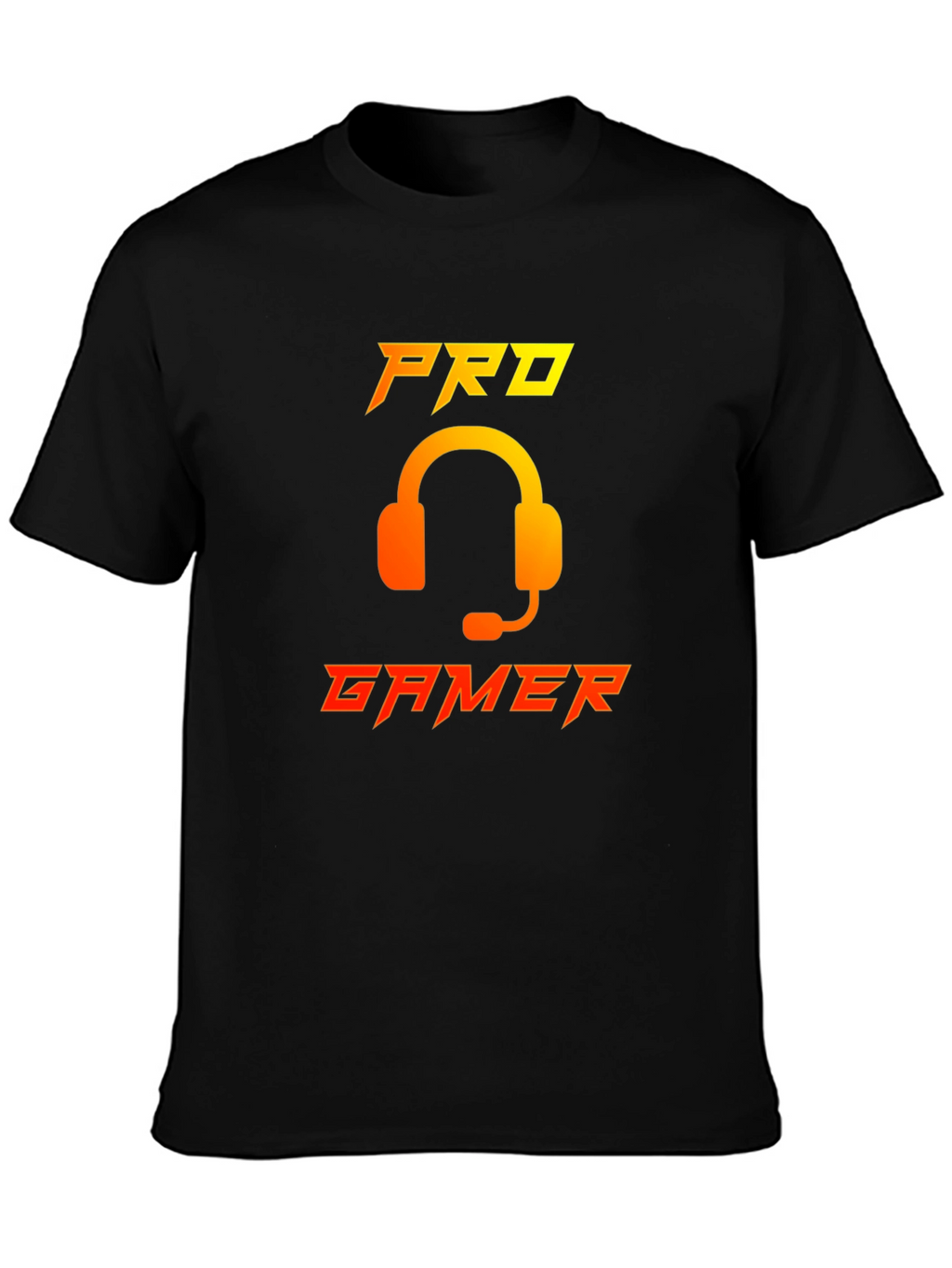 Pro Gamer Black T-Shirt with Headset Graphic