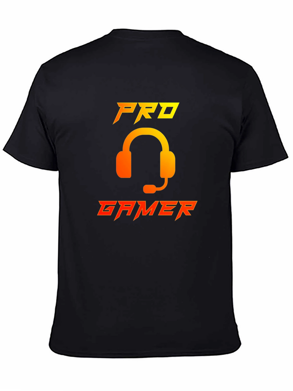 Pro Gamer Black T-Shirt with Headset Graphic