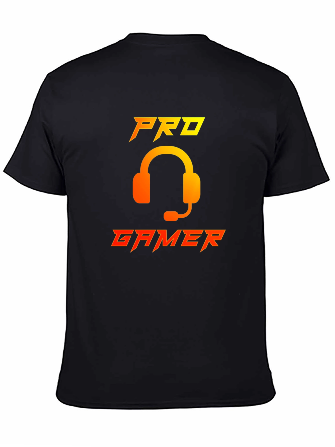 Pro Gamer Black T-Shirt with Headset Graphic