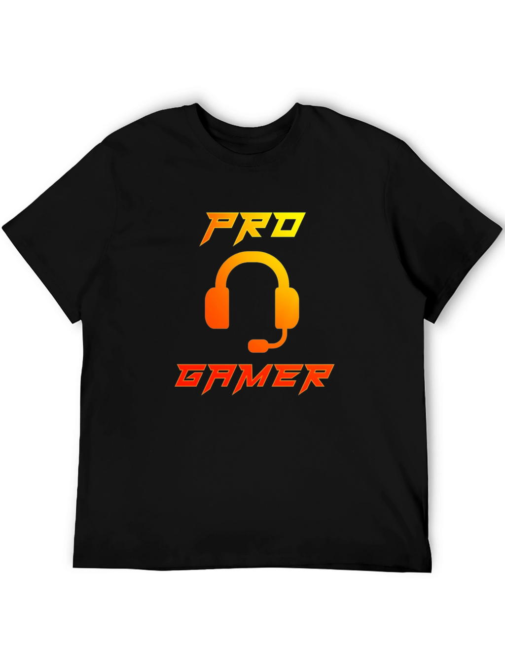 Pro Gamer Black T-Shirt with Headset Graphic