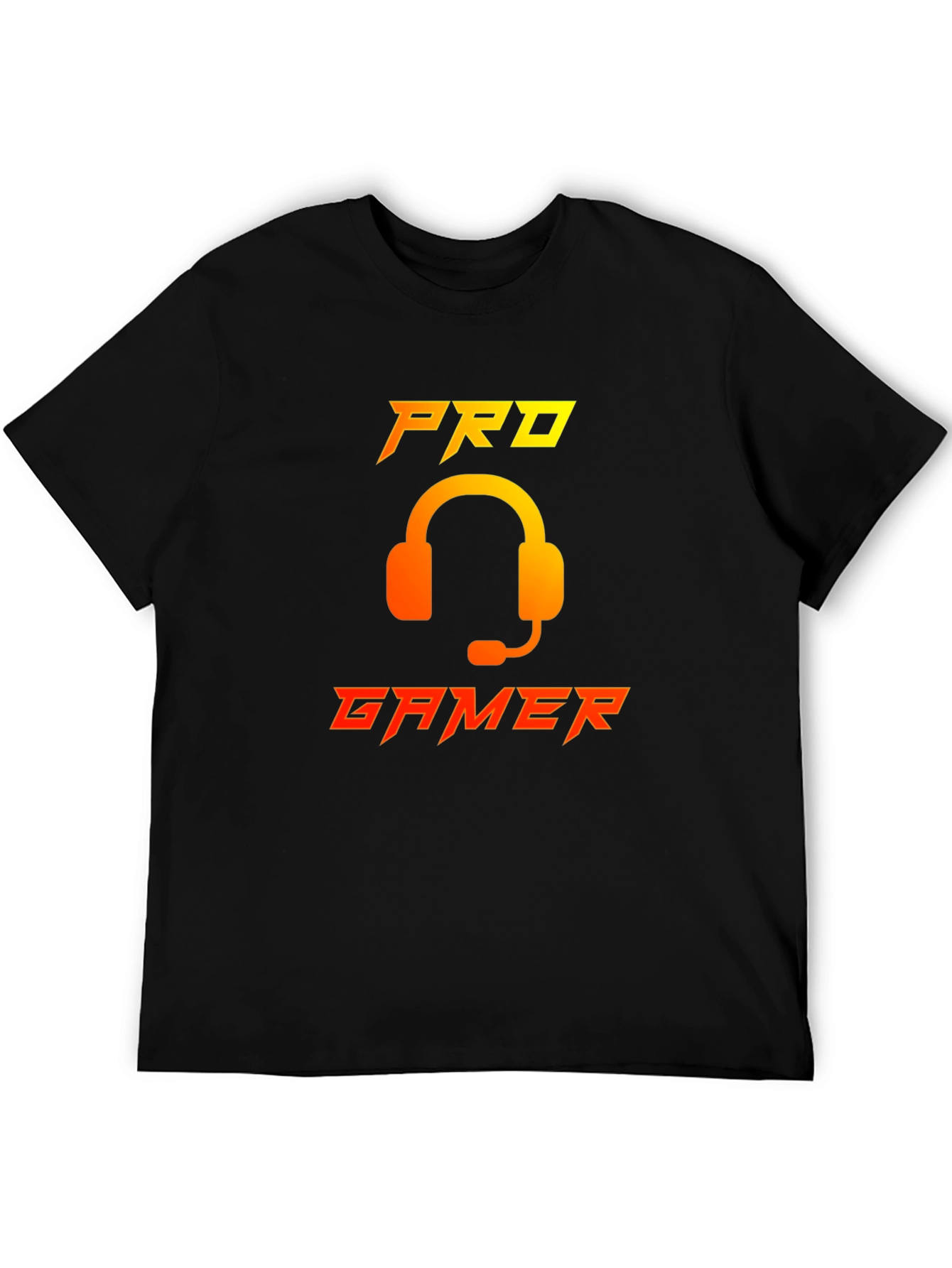 Pro Gamer Black T-Shirt with Headset Graphic