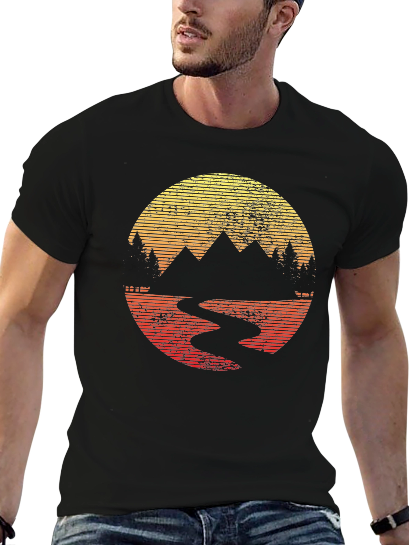Retro Mountain Sunset T-Shirt