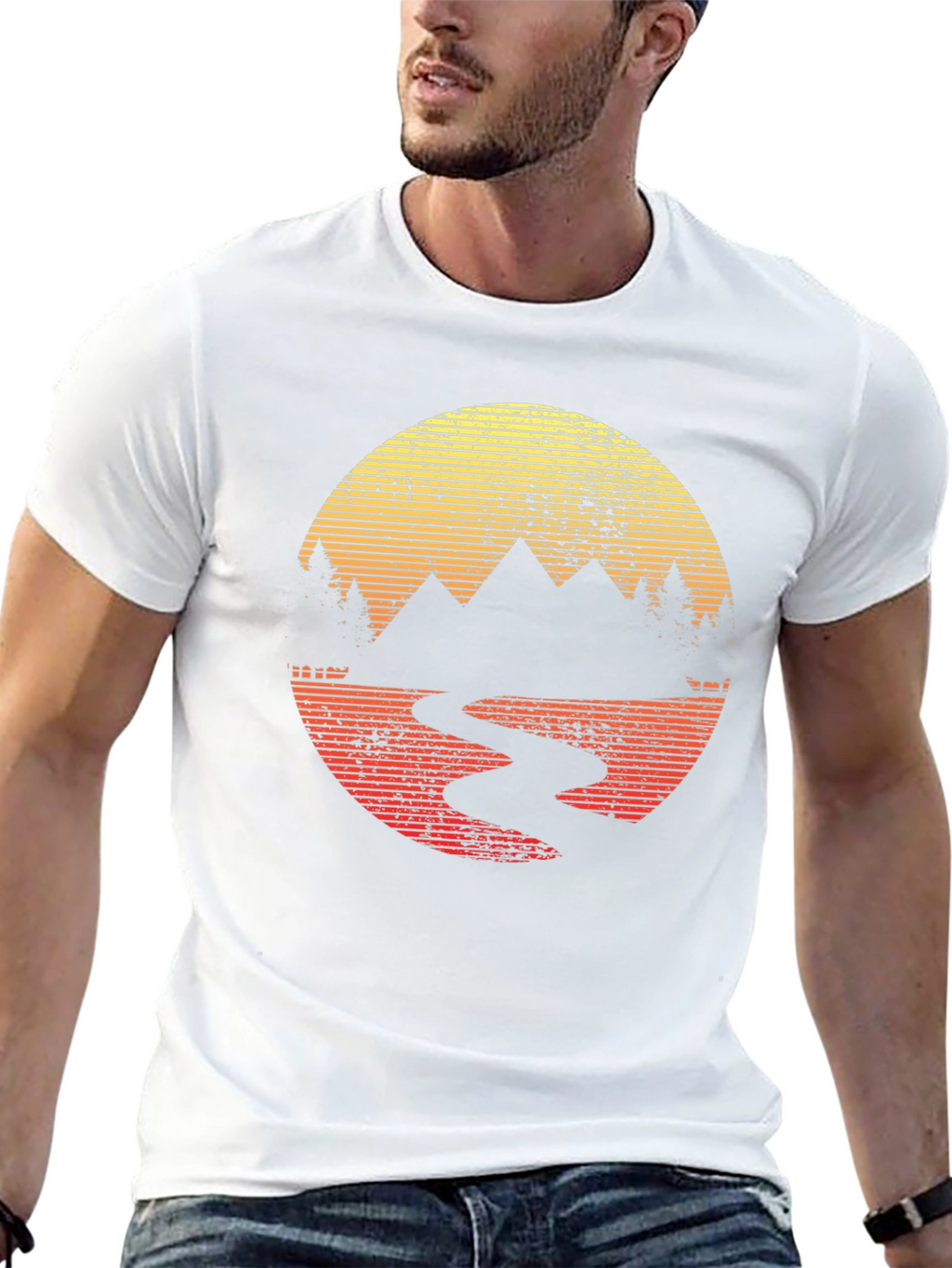 Retro Mountain Sunset T-Shirt