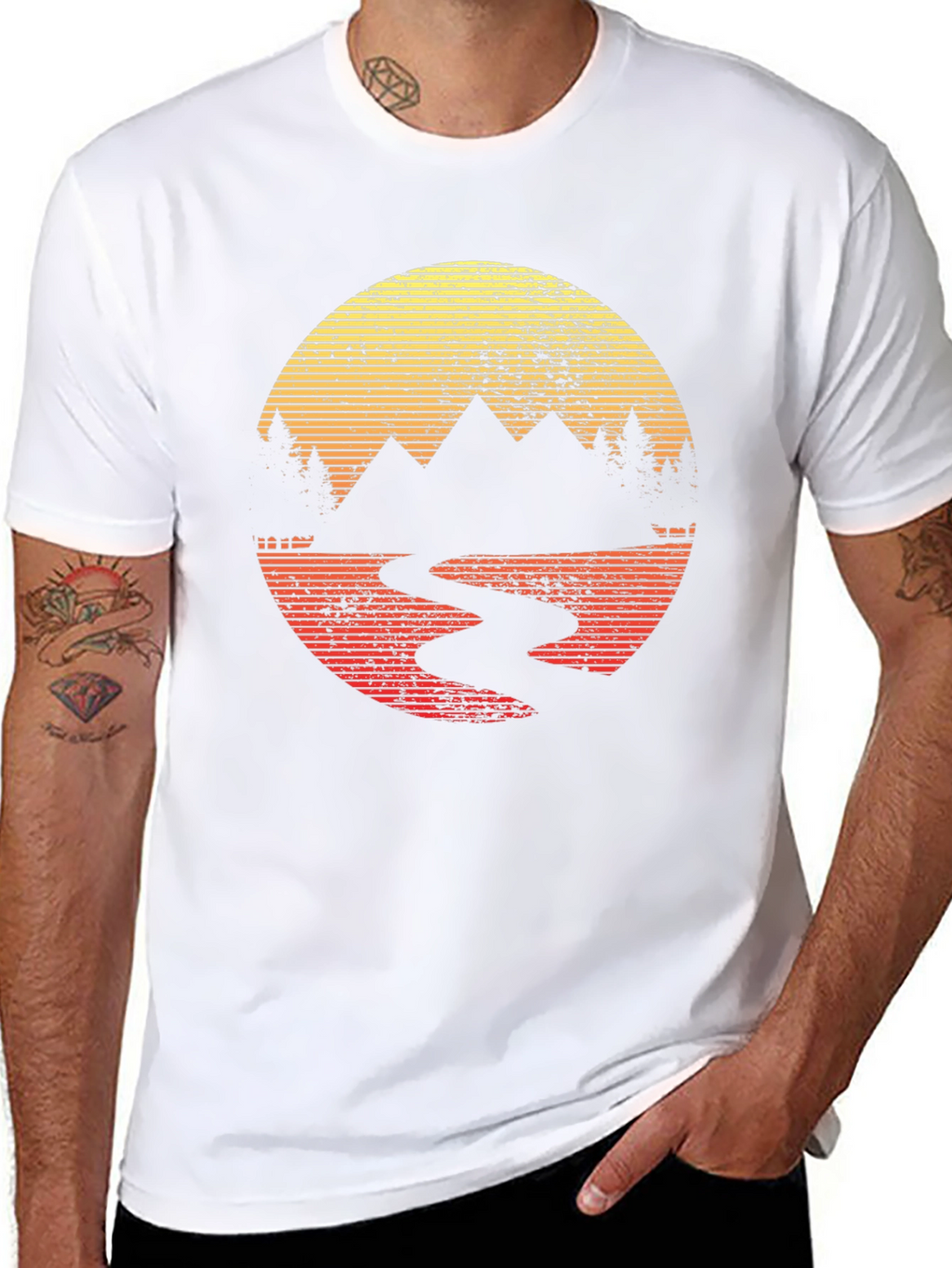 Retro Mountain Sunset T-Shirt