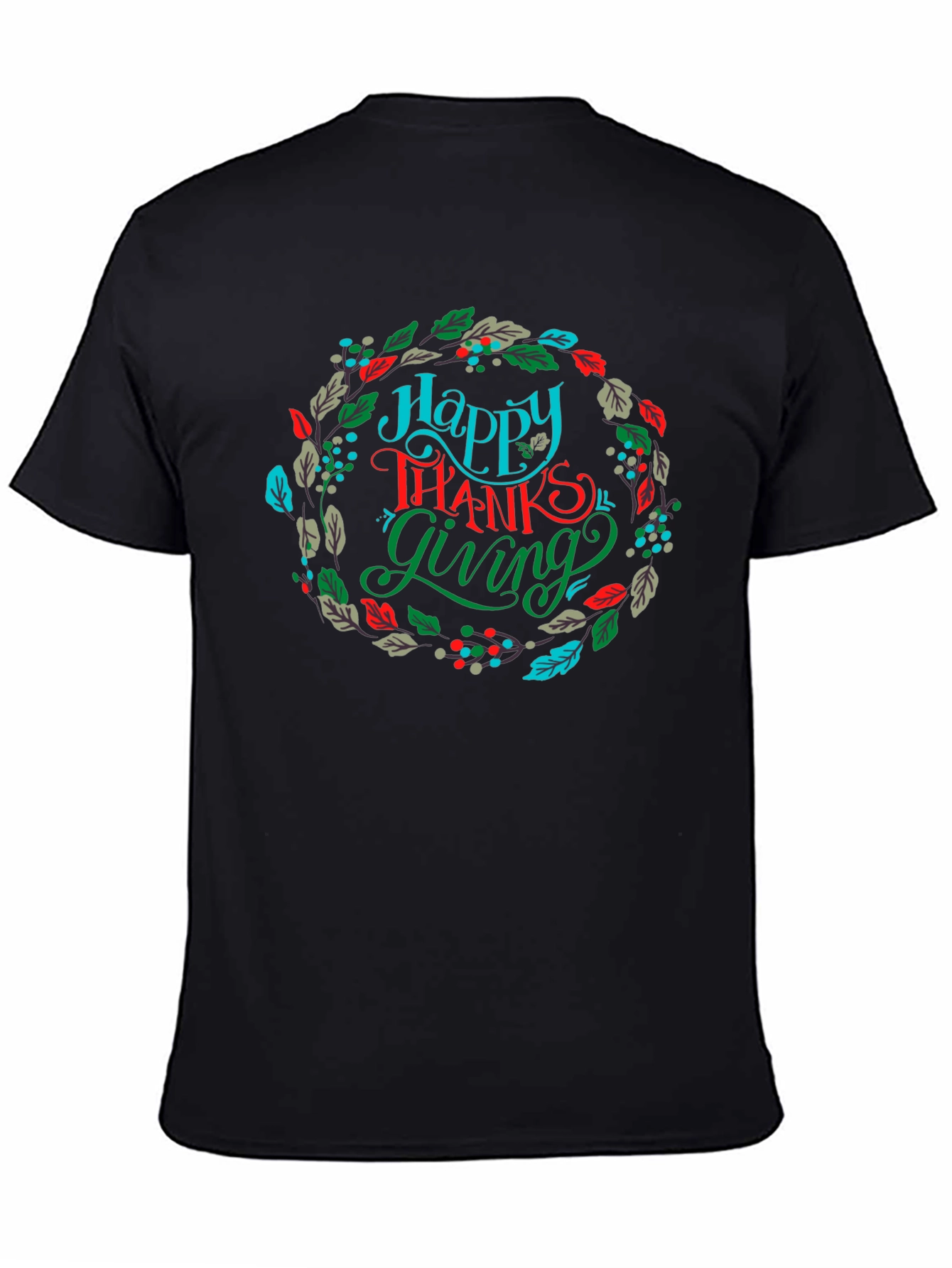 Happy Thanksgiving Wreath Graphic T-Shirt