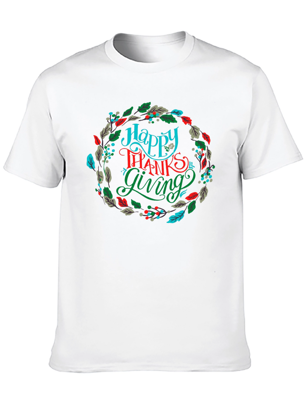 Happy Thanksgiving Wreath Graphic T-Shirt