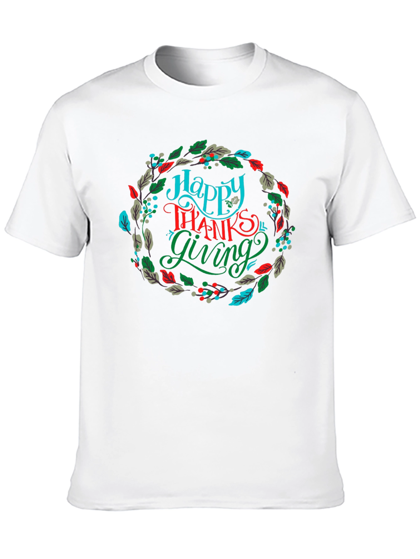 Happy Thanksgiving Wreath Graphic T-Shirt