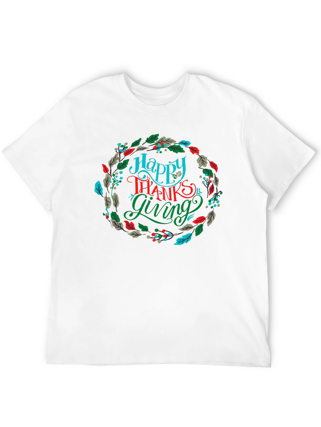 Happy Thanksgiving Wreath Graphic T-Shirt