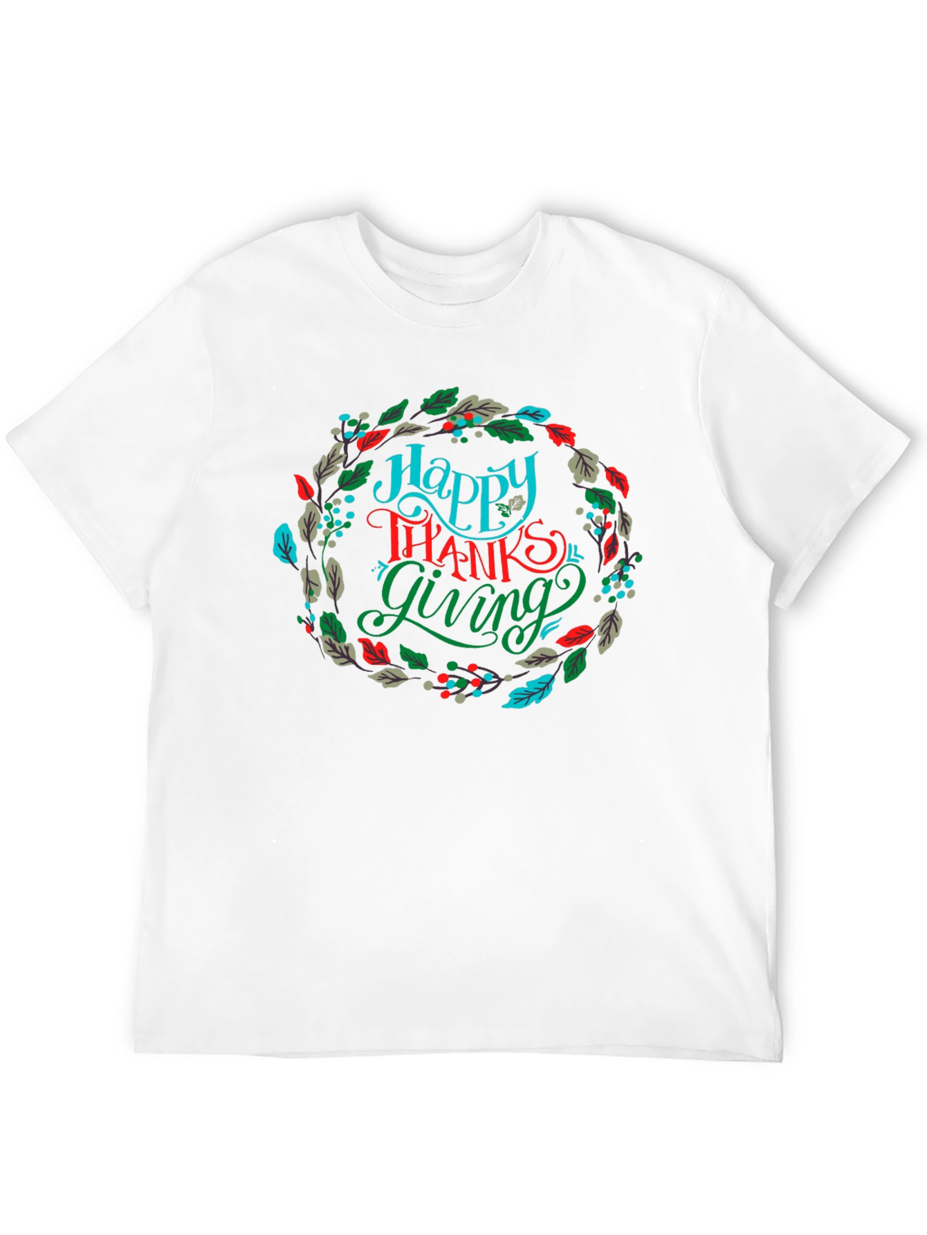 Happy Thanksgiving Wreath Graphic T-Shirt