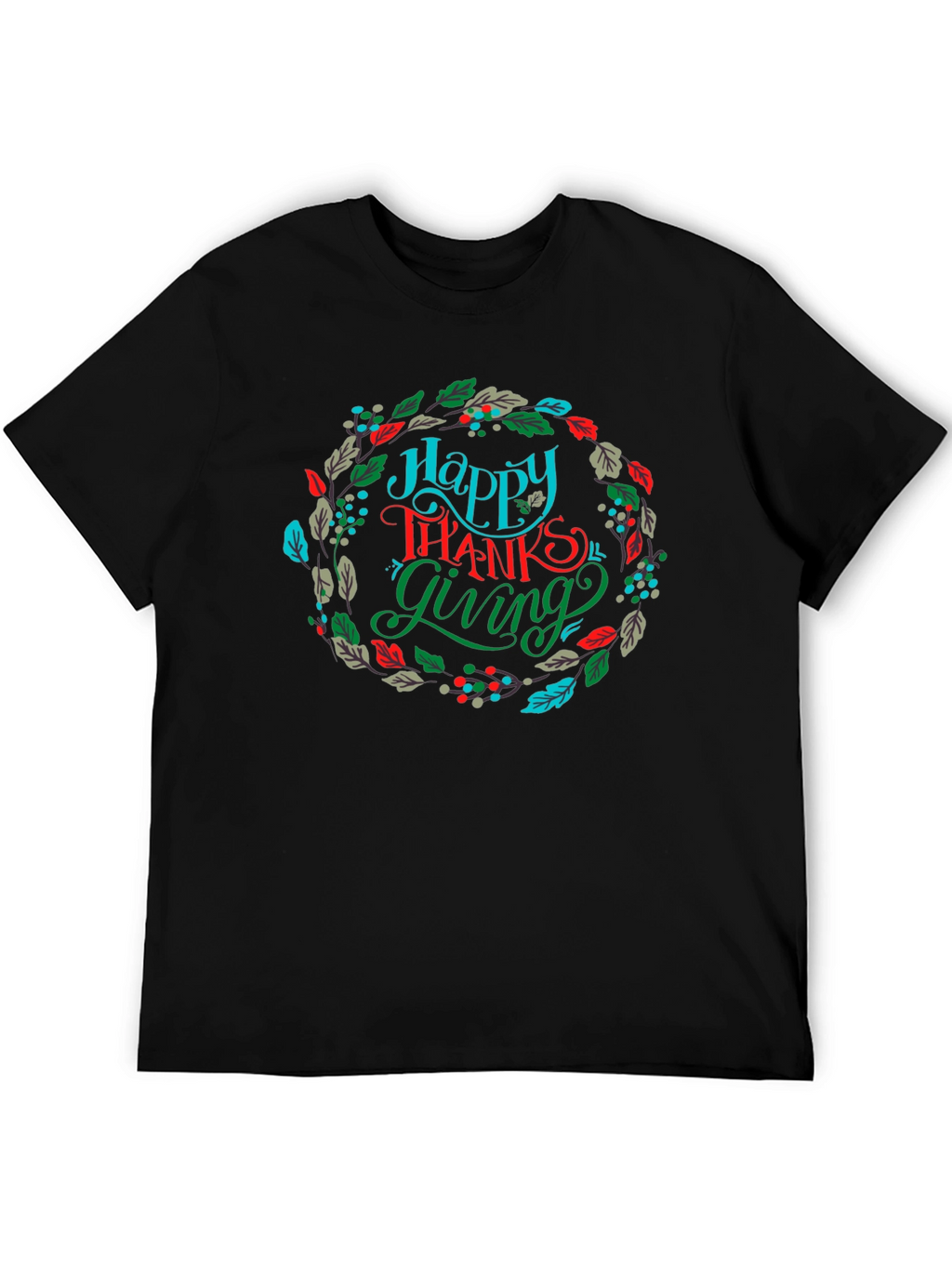 Happy Thanksgiving Wreath Graphic T-Shirt