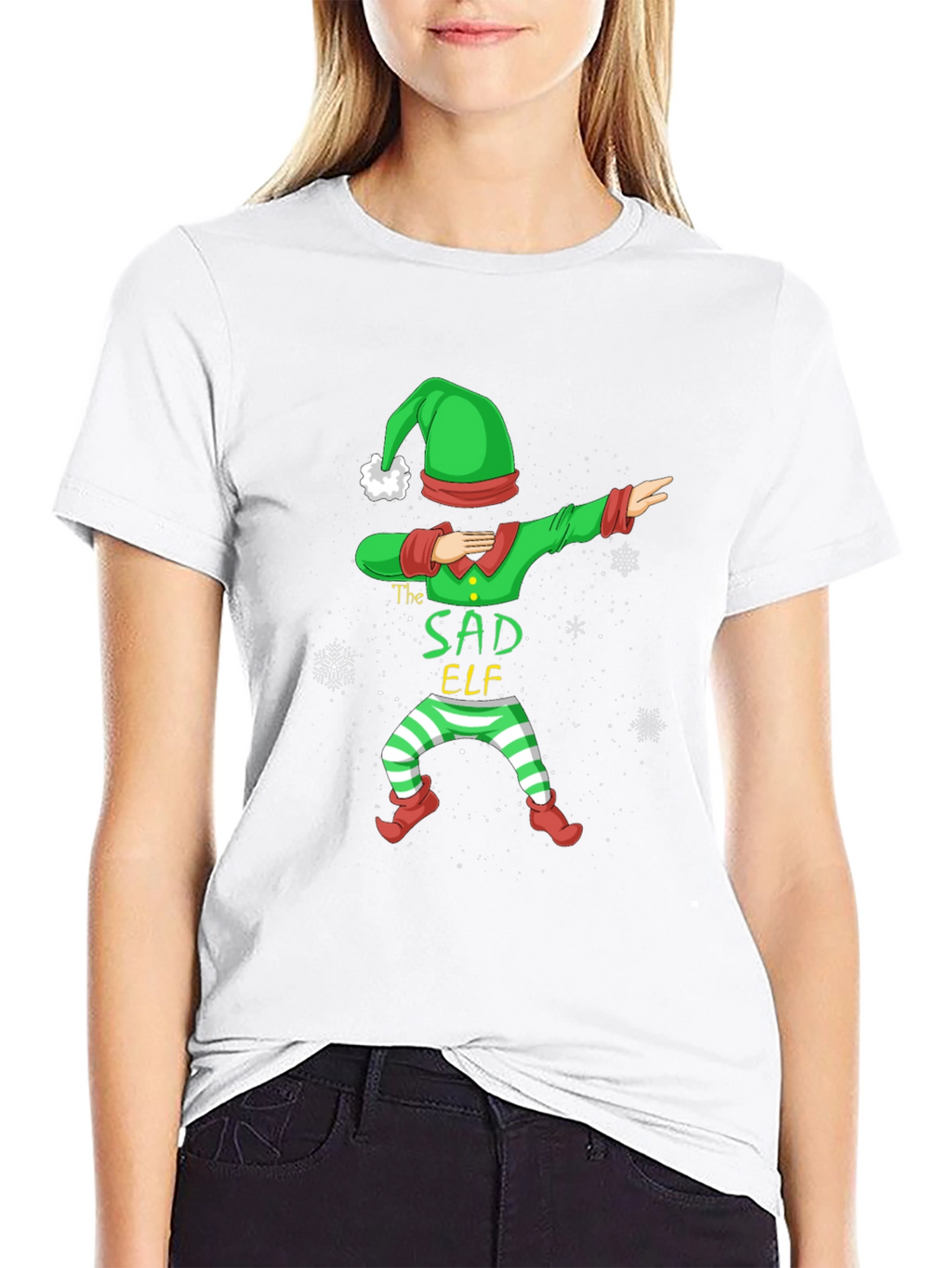 Sad Elf Dabbing Holiday T-Shirt
