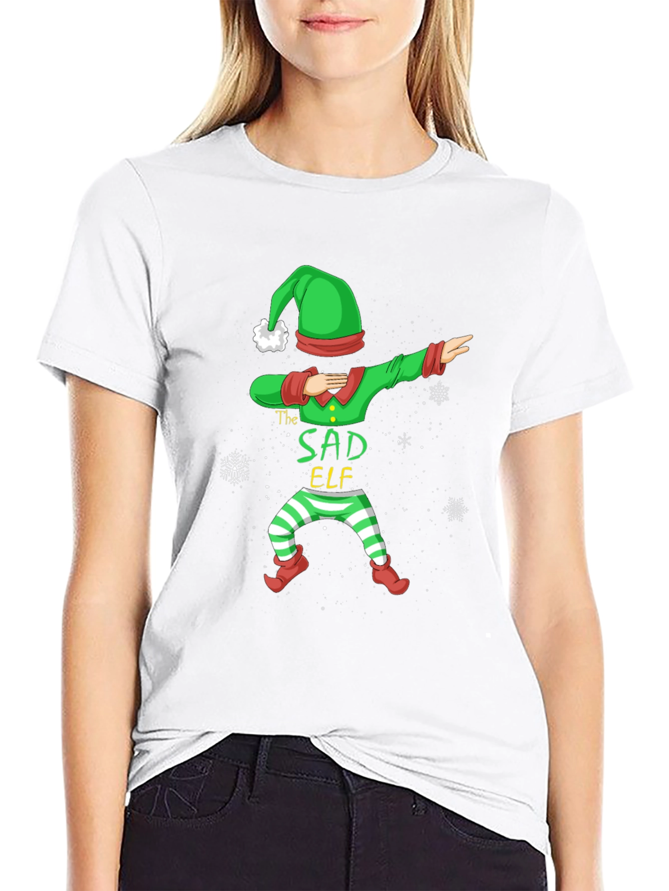 Sad Elf Dabbing Holiday T-Shirt