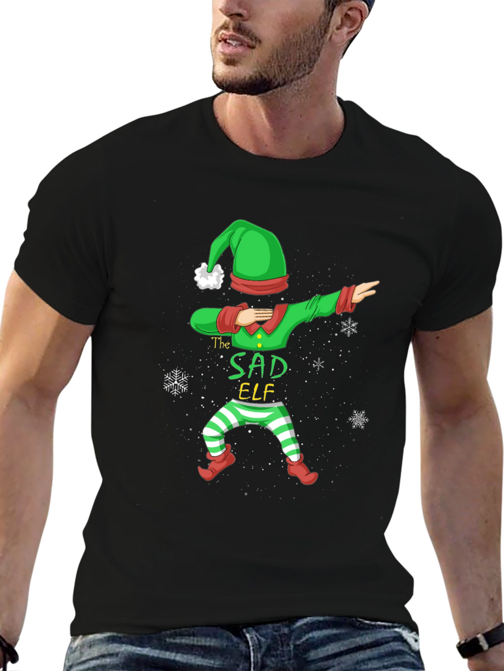 Sad Elf Dabbing Holiday T-Shirt