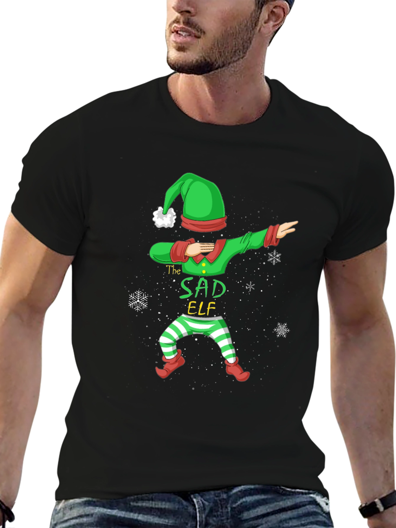 Sad Elf Dabbing Holiday T-Shirt