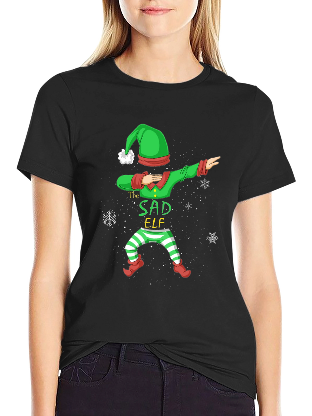 Sad Elf Dabbing Holiday T-Shirt