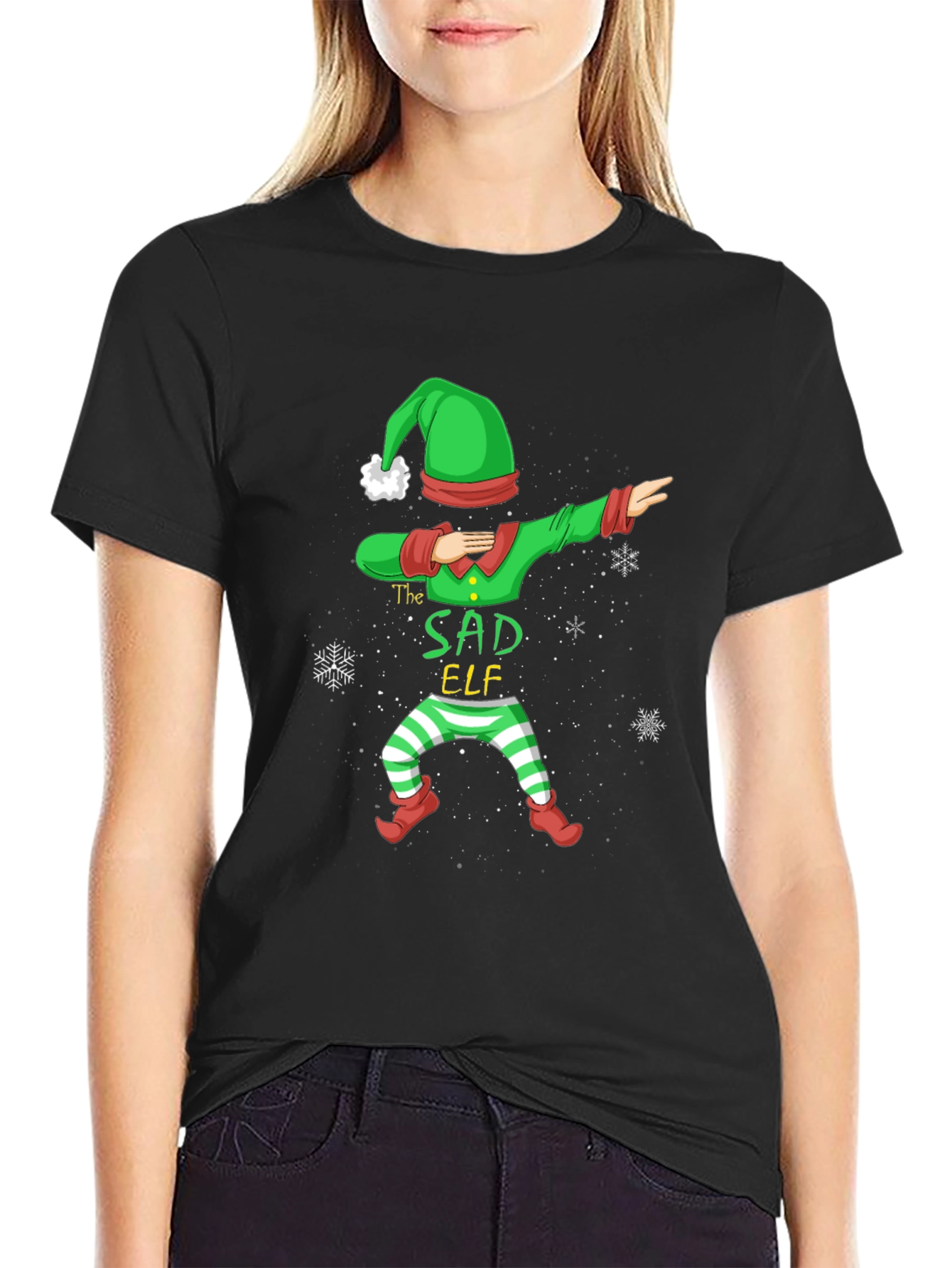 Sad Elf Dabbing Holiday T-Shirt