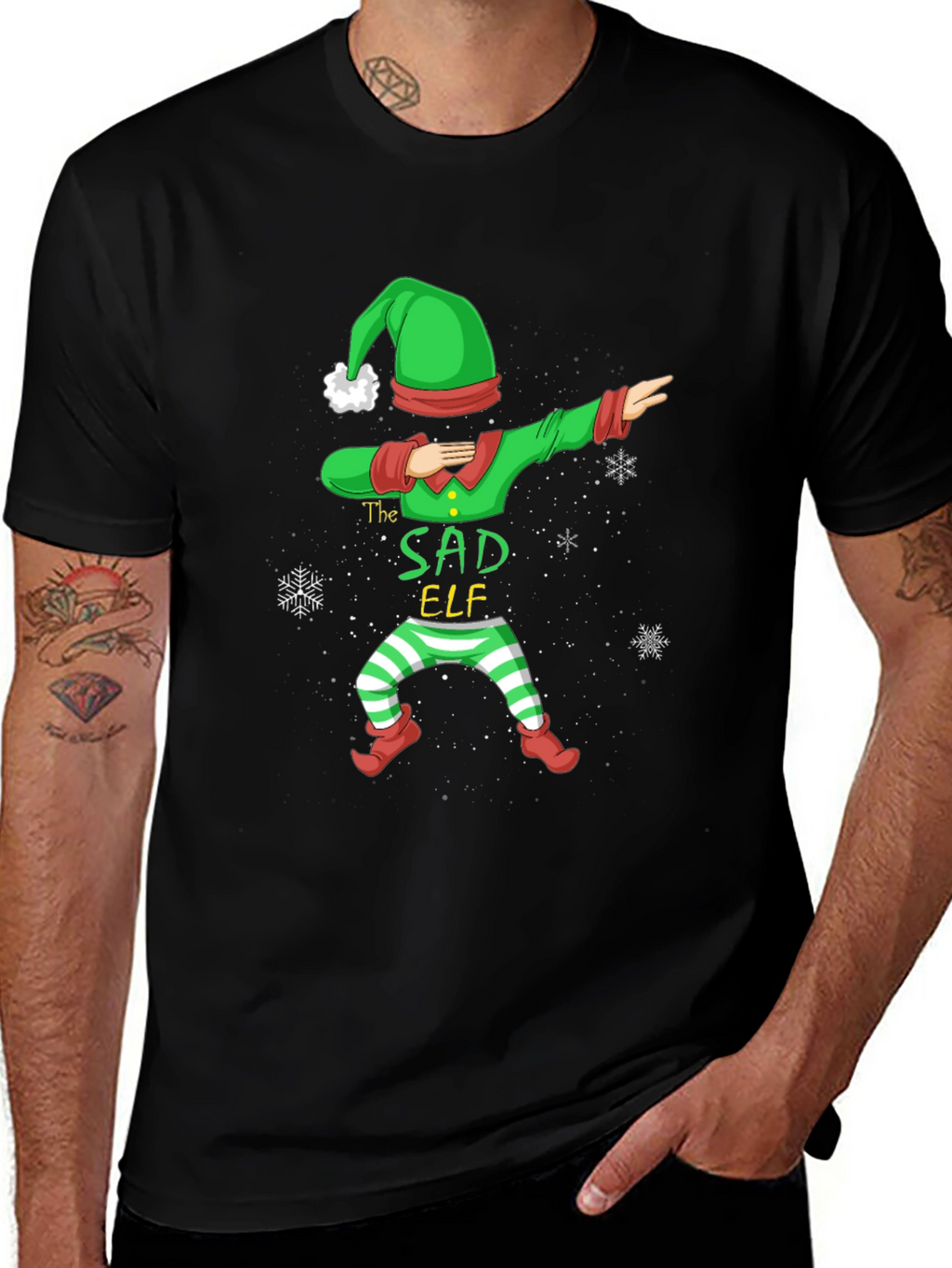 Sad Elf Dabbing Holiday T-Shirt
