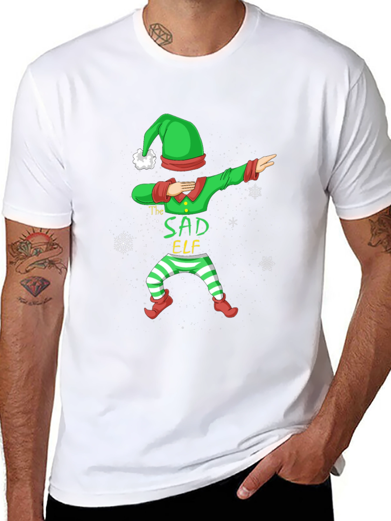 Sad Elf Dabbing Holiday T-Shirt